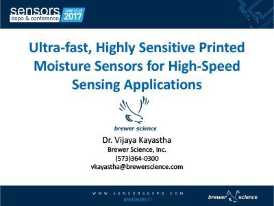 Ultrafast, Highly Sensitive Printed Moisture Sensors for High-Speed Sensing Applications Presentation